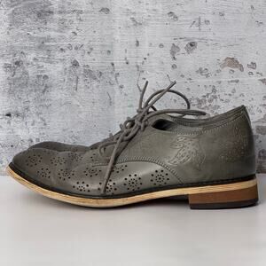 MONA FLYING Leather Oxford Brogue - Gray